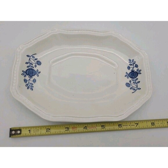 2 Piece Kensington Coventry Blue Onion Gravy Boat Underplate English Ironstone - Picture 8 of 12